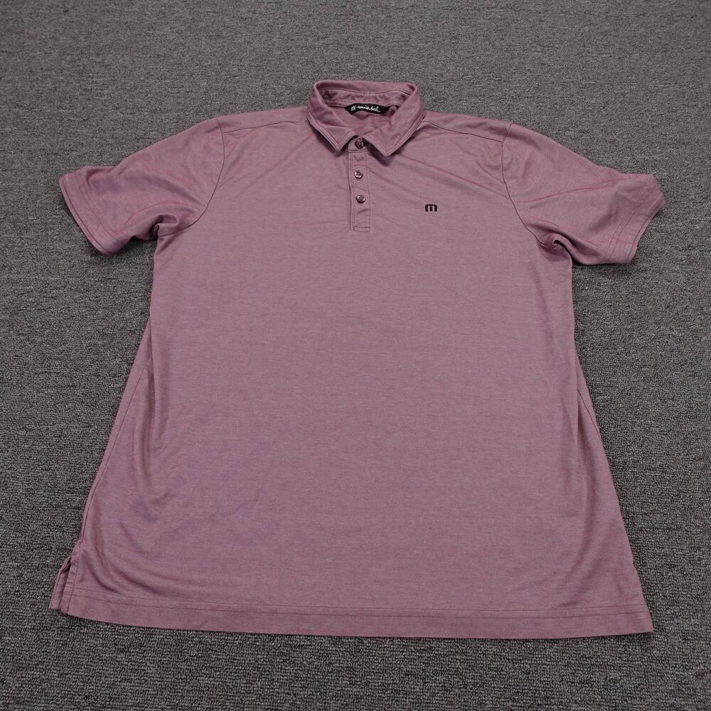 TravisMathew Polo Shirt Mens Large Purple Pima Cotton Golf Performance Stretch